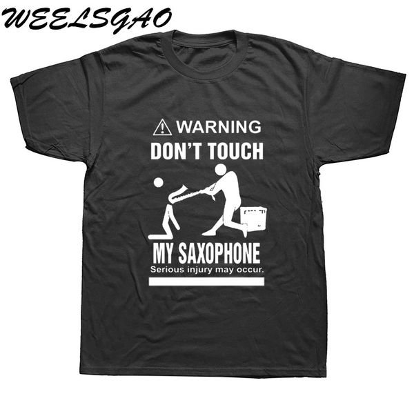 

sport idea funny tee t shirt men short sleeve printed cotton cartoon don't touch my saxophone sax player t-shirt