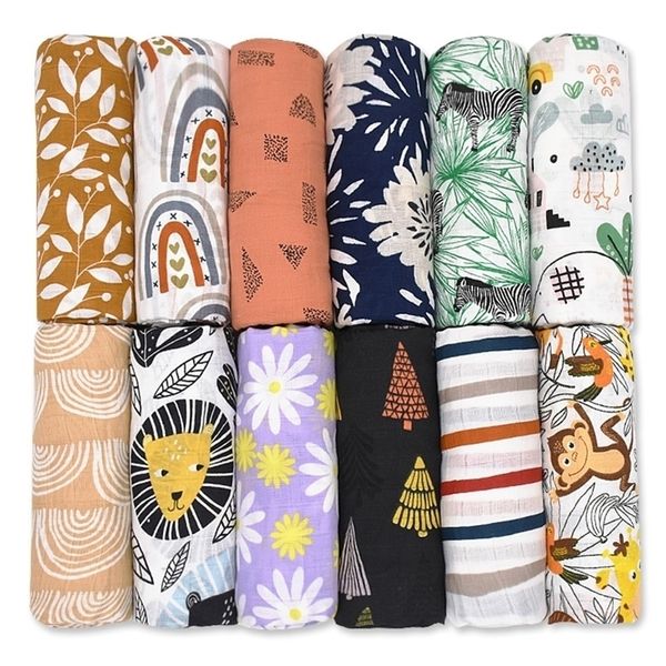 

100%cotton muslin blanket baby swaddld geometry strip pattern solid color newborn bath towel gauze infant kids wrap sleepsack y201009