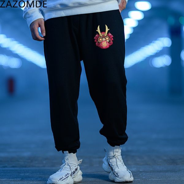 

new sweatpants men plus velvet warm streetwear pants fashion winter pants men drawstring trousers for men casual pants c1222, Black