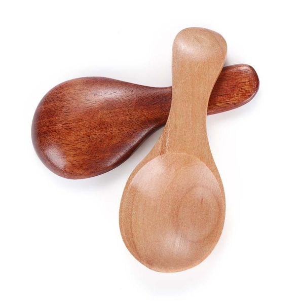 

mini wooden spoon kitchen spice spoon wood sugar tea coffee scoop small short connt spoons utensils cooking tool h jllldc