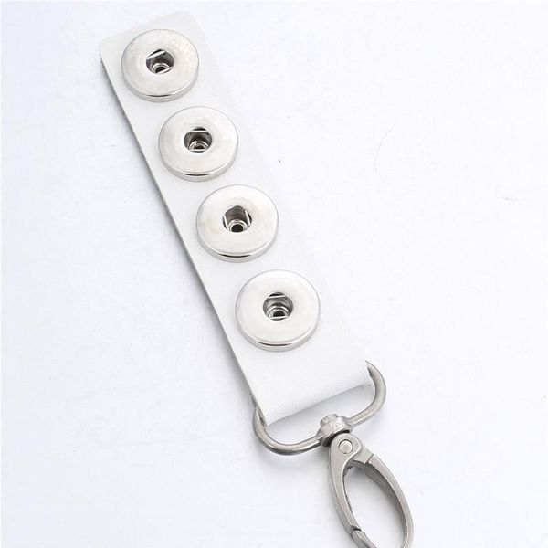

new snap jewelry pu leather snap button keychains diy keyrings fit 18mm snap layard holder key chain jllctf
