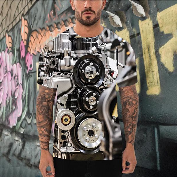 

engine loose summer 3d print shirts funny graphic oversized men clothing