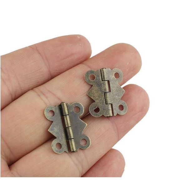 

10pcs mini butterfly door hinges 20mm x17mm bronze cabinet drawer jewellery box decorate hinge for furniture bbyopk