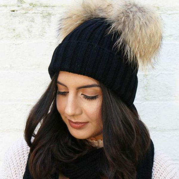 

new ball cap pom poms winter hat for women knitted hat girl knitted beanies cap thick warm female girls pompom, Blue;gray