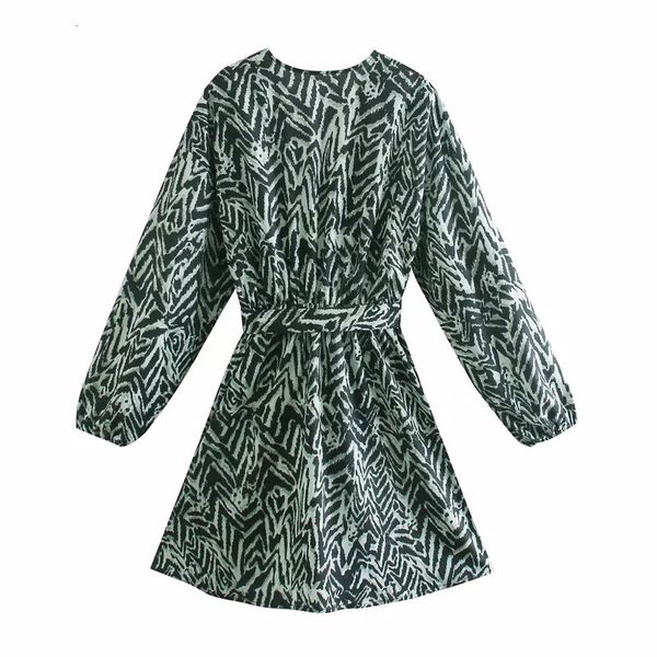 

new fashion belt green print mini women spring 2021 button puff long sleeve dress female chic casual dresses kgd7, Black;gray