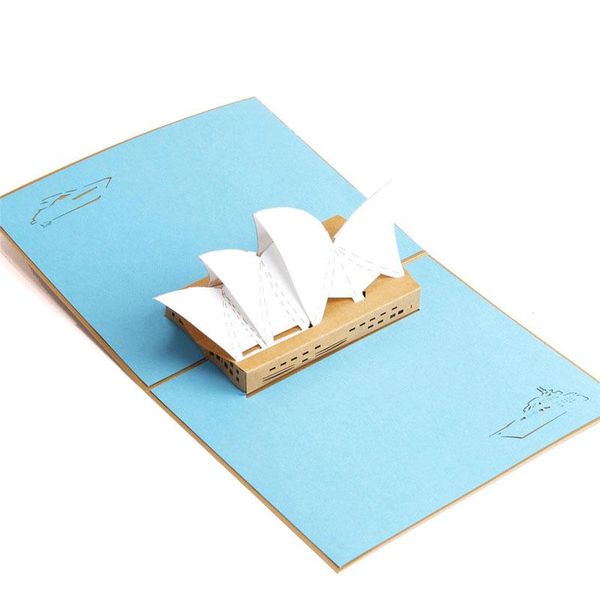 

3d высококачественный handmade sydney opera house paper picture pictiation открытки с конвертом бизнес туризм детский творческий подарок sqc