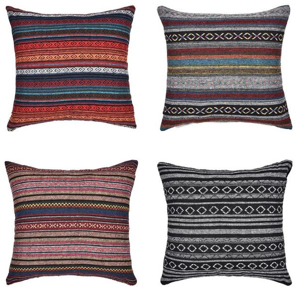 

super cotton striped thick cushion cover bohemian style decorative pillows cover bedroom livingroom sofa throw pillows case