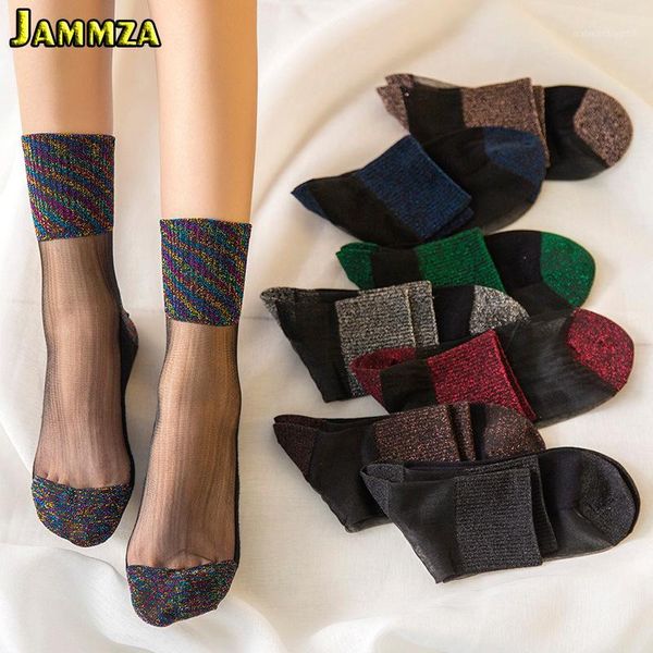

socks & hosiery lace mesh fishnet transparent stretch elasticity funny ankle glass net yarn thin cool shiny silk crew for women1, Black;white