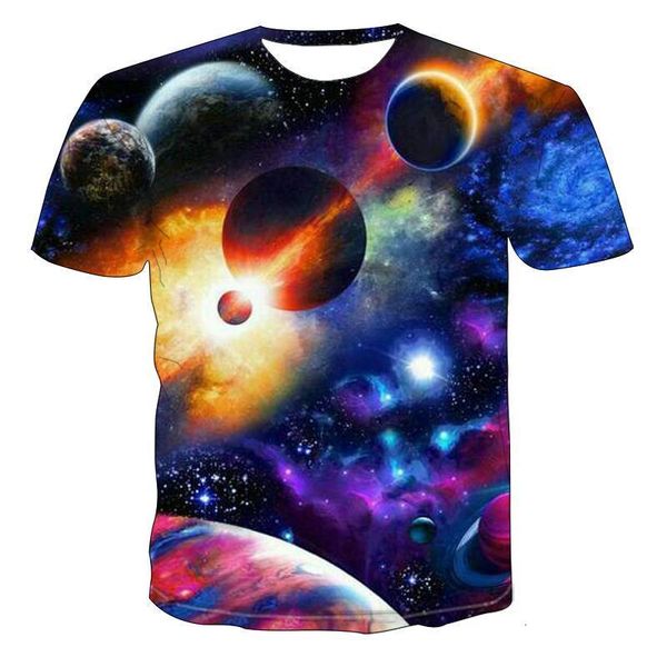 

men's hip hop t-shirt men's and women's star sky t-shirt casual printed short sleeve summer leisure sports running t-shirt, White;black