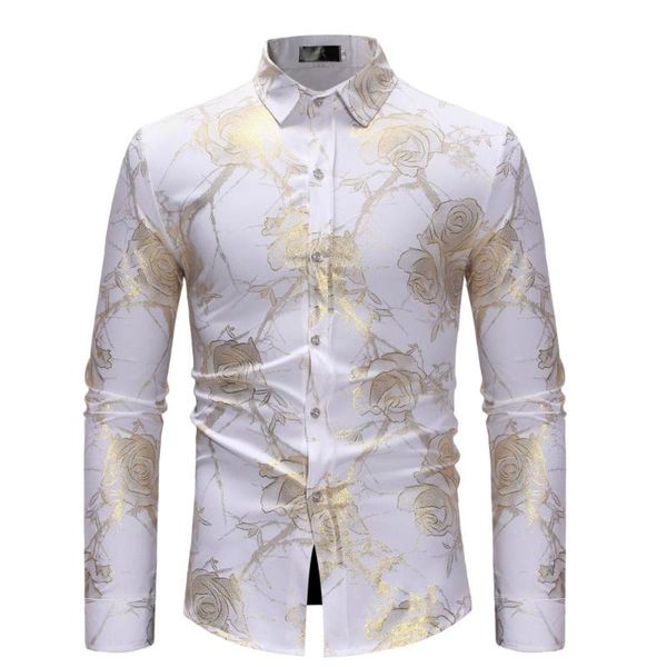 

men's casual shirts men shirt long sleeve cotton floral print slim fit button down mens clothing zt-cs56, White;black
