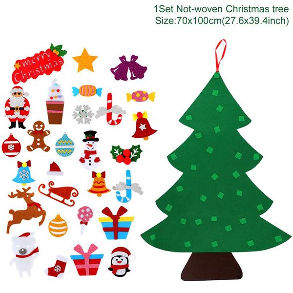 

3d diy войлока рождество декор дерево санта клаус дети игрушки рождественские декор главная 2020 xmas висячие украшения новый год 2021 подар