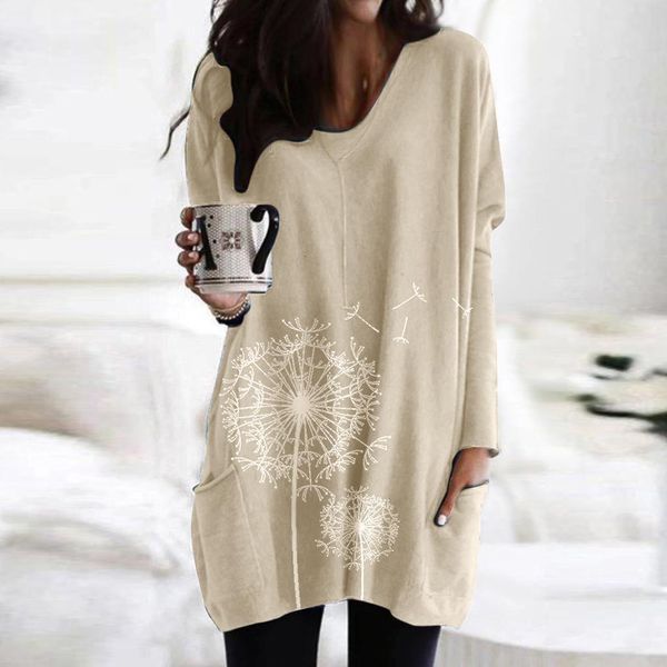 

women blouse shirt casual plus size 5xl o-neck print pocket blouse long sleeve patchwork womens blouses camisas mujer #38, White