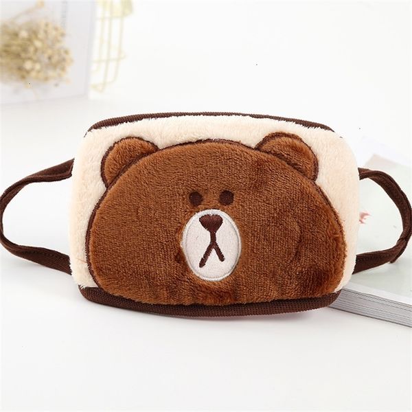 

pattern plush double dustproof masks cartoon face layer reusable washable student letter embroidery face mask new arrival 2 78jt