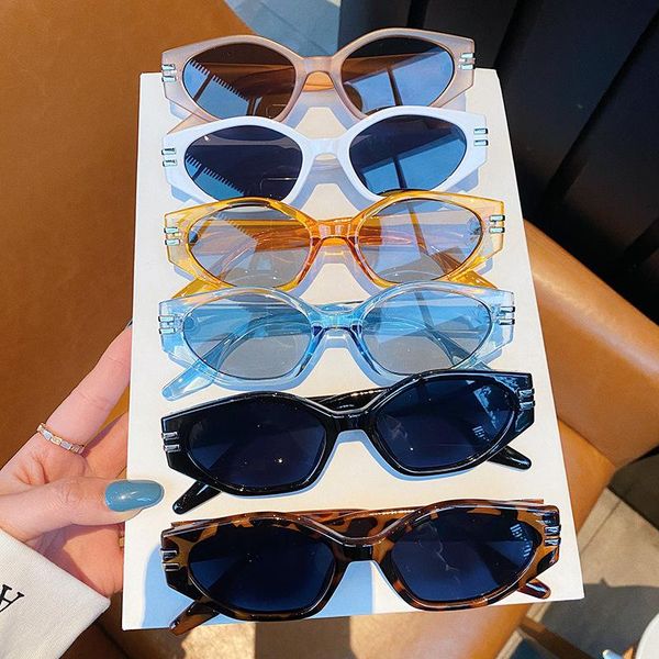 

sunglasses women luxury cat eye original brand design small polygon sun glasses female men style fashion shades eyewear uv400, White;black