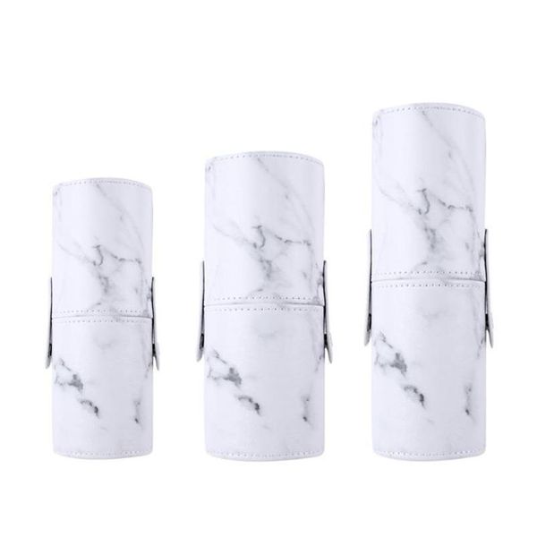 

1pc travel pu marbling makeup brushes pen holder brushes storage cosmetic makeup brush case box organizer make up tools jllnvl