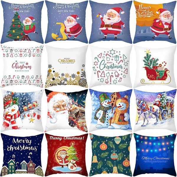 

nordic cartoon christmas color santa series christmas pillow cover decorative cojines decorativos para sofa