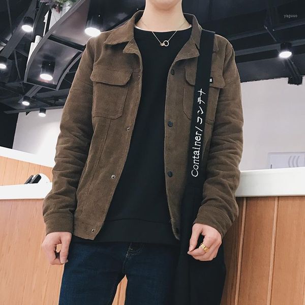 

2018 new arrival back fashion chaqueta hombre clothing outerwear causal brand slim fit coat corduroy fabric bomber jacket m-3xl1, Black;brown