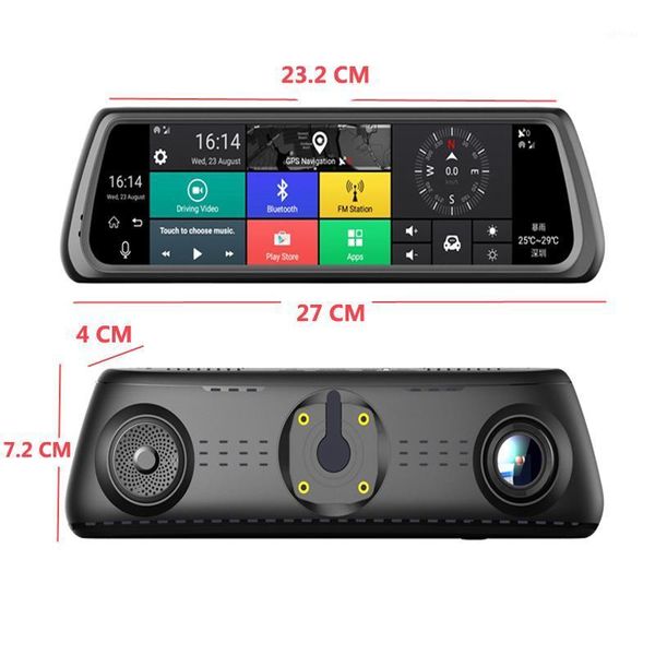 

xst 4g android 5.1 car dvr 10 inch touch dash cam car rearview mirror dash camera dual lens adas gps navigation wifi recorder1