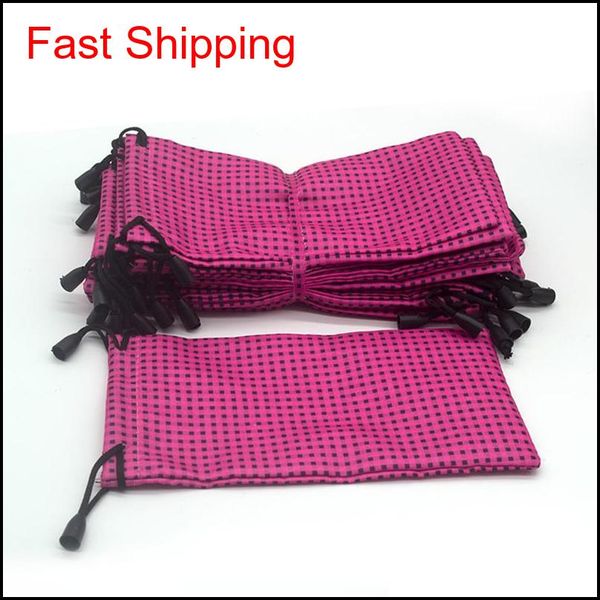 

10pcs/lot sunglasses pouch glasses case bags pink plaid microfiber soft glasses eyeglasses bags eyewea qylugj new_dhbest, Silver