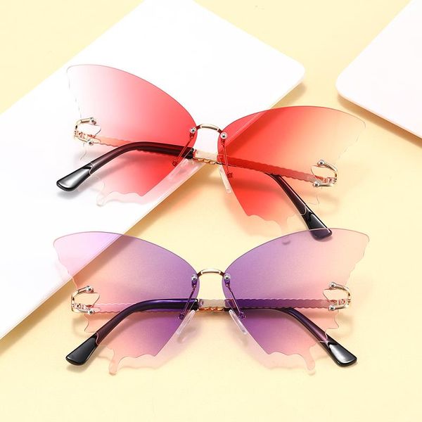 

sunglasses super eyewear 47300 fashion 2021 sun glasses uv400 ladies rimless butterfly women, White;black