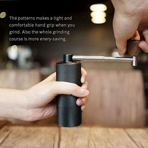 

small hand crank coffee grinder portable adjustable setting conical burr mill for pour over espresso1