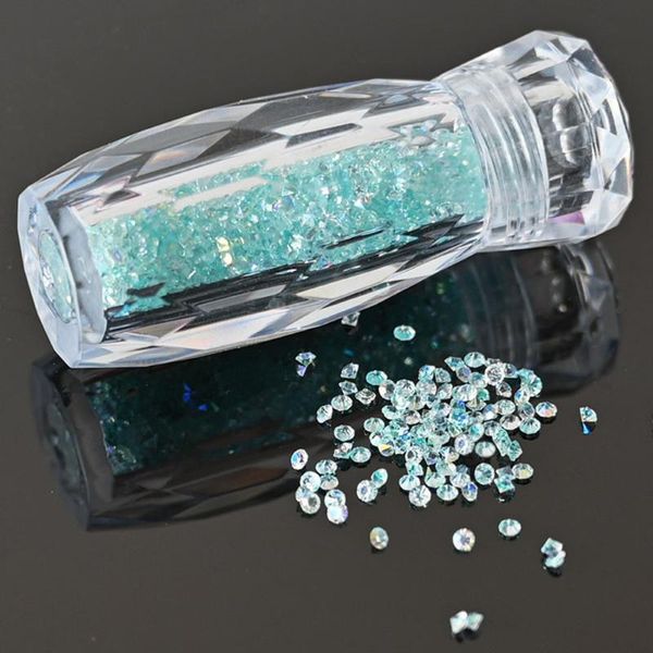 Nail Art Dekorationen 1 Flasche Japanisches Harz Acryl Spitzer Boden Kristall Edelsteine Stein Liefert Dekor AB Farbe Micro Strass TR68