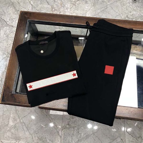 

мужское tracksuit с letter pattern осени весна мода мужчины пуловер hoodie + штаны две пьесы установить повседневные мужские костюмы размер, Gray