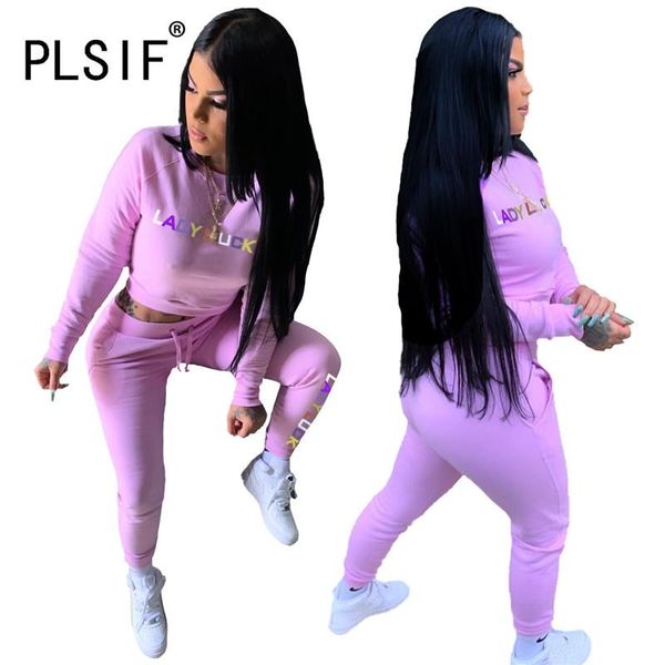 

women's tracksuits casual slim print tracksuit o neck long sleeve 2 pieces clothes suit female sporty outfits, Gray