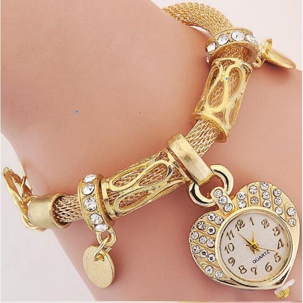 

2020 new chinese style watch ladies fashion bracelet watch gold and silver heart bracelet wrist watch 10pcs