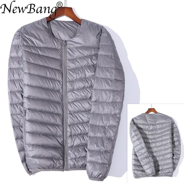 

newbang brand men's down jacket ultra light down jacket men slim windproof portable o-neck lightweight coat warm liner 201114, Black