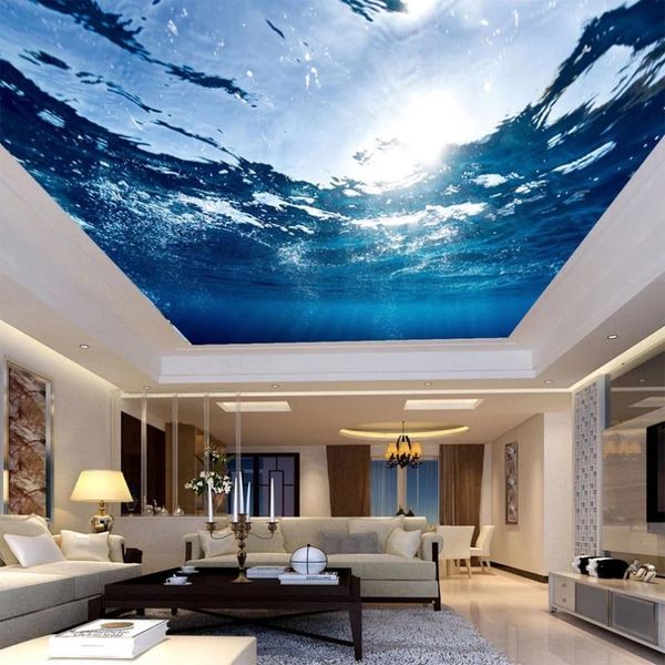 

custom any size 3d mural wallpaper underwater world suspended ceiling fresco living room bedroom ceiling wall papers home decor