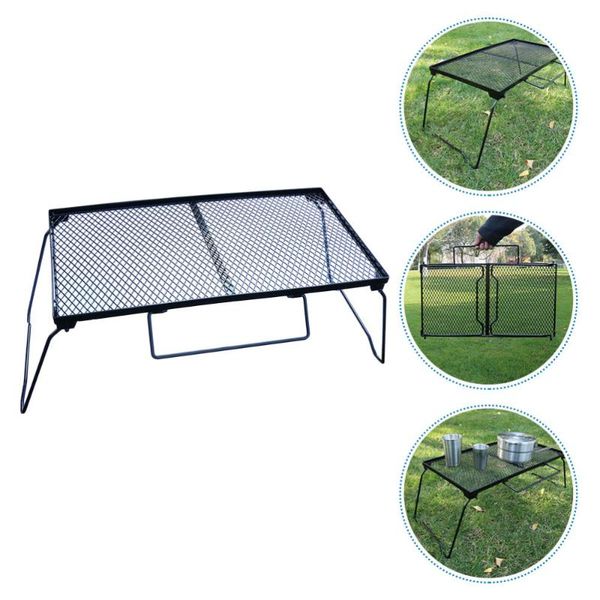 

hooks & rails 1pc camping storage folding table handheld outdoor net (navy)
