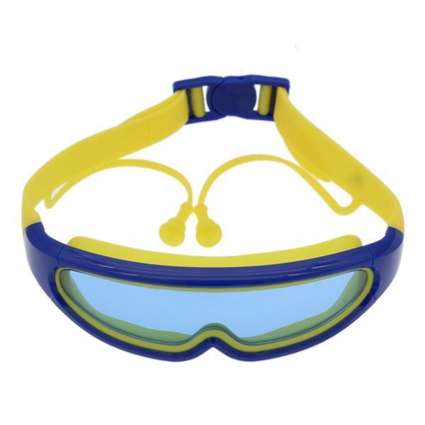

silicone kids protection swim goggles anti-fog lights lens child swimming goggles with conjoined earplugs pool water sports