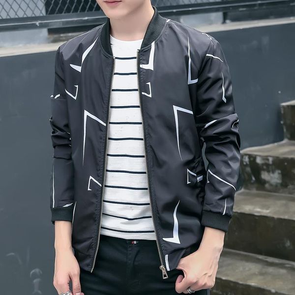 

men's jacket spring winter overcoat 2021 baseball men fashion stand collar slim casual style businese jackets, Black;brown