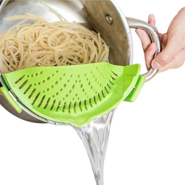 

kitchen drain basket sile side drainer leakproof baffle heat safe pot side rice filter basket drainer home bbywho