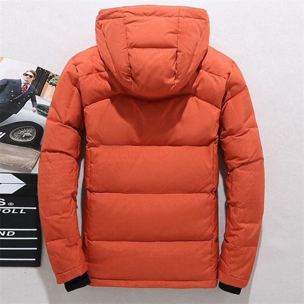 

new winter jacket men casual white duck down warm hooded coats mens outwear windbreaker thicken parkas 4xl abrigo hombre casaco 201210, Black