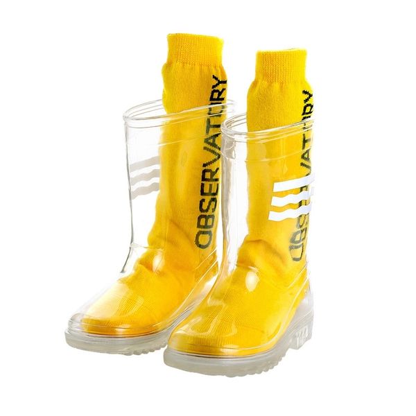 

children boy rainboots clear kids girl waterproof shoes pvc soft rain boots high students girls boys rubber rainboots y200104, Black;grey