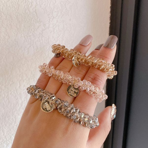 

super fairy rubber band female hairtie womens simple internet celebrity version mori style hair rope hair band country cute headwear fashion, Golden;white