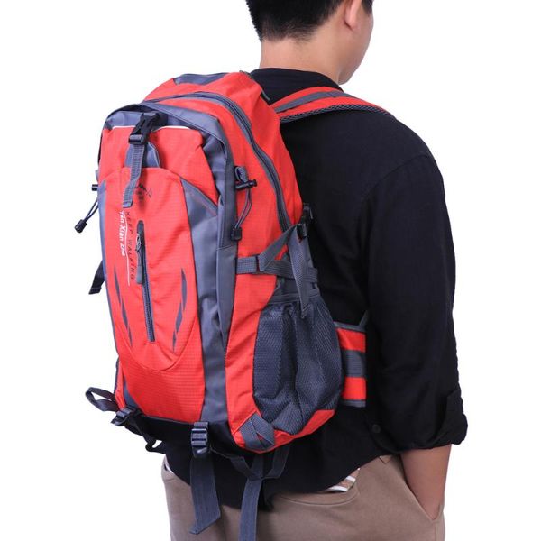 

outdoor bags mountain climbing backpack waterproof wear-resistant storage for travel (red, 40)