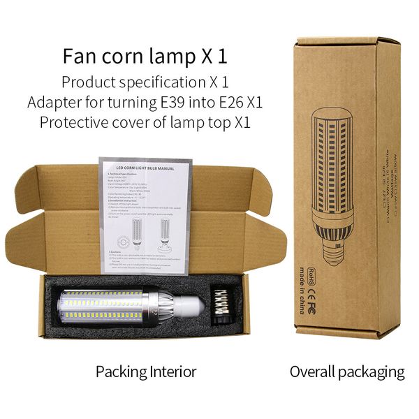 

selling high power led corn light 25w 35w 50w candle bulb 110v e26/e27 led bulb aluminum fan cooling no flicker light