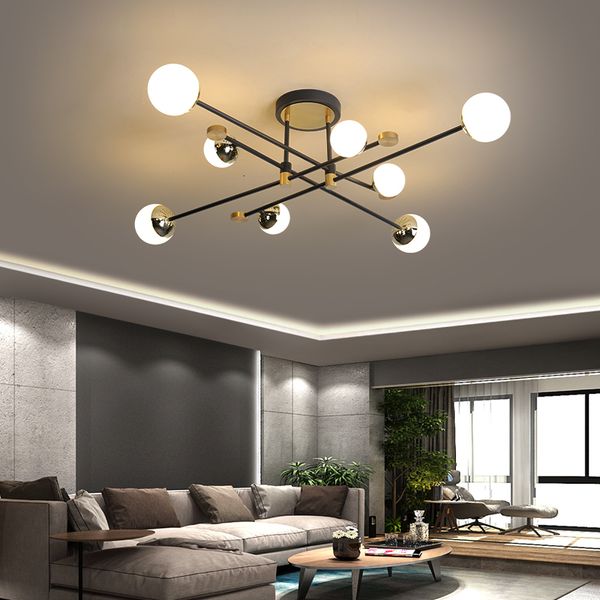 

2021 new modern led suspension chandelier for living room kitchen bedroom black gold frame hanging ceiling indoor lighting x0il