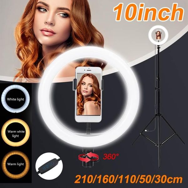 

flash heads dimmable led selfie ring light with tripod usb lamp pography ringlight stand for phone studio