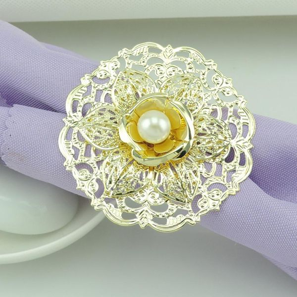 

4 шт. / лот hotel swing установки металлические узор салфетка кольцо салфетки безгните скрезка полотенце полотенце золото золотое столовое у