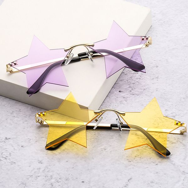 

sunglasses shauna five-pointed unique fashion rimless pentagram star shades uv400