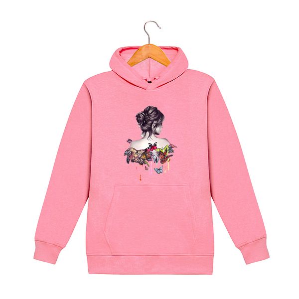 

mens diy hoodies cartoon beauty & butterfly print hoodies men women casual solid color sweatshirts fashion autumn wear
