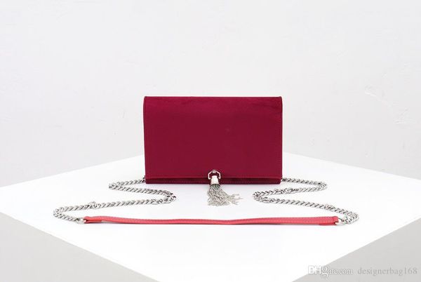 

new fashion designer women handbags chain crossbody bags velvet tassel shoulder handbags genuine leather small bag tote pruse bag 19cm