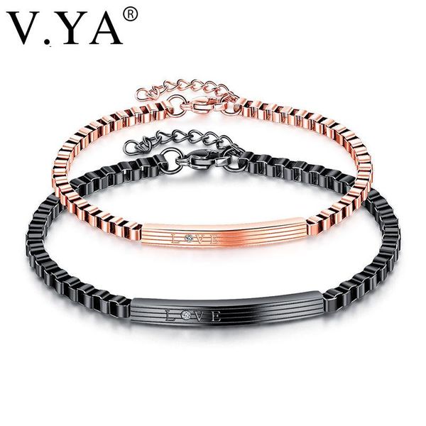 

подарки дэй в.я. уникальный diy гравировка пара из нержавеющей стали браслеты браслеты моды lover brecelets ювелирные изделия шарм валентина, Black