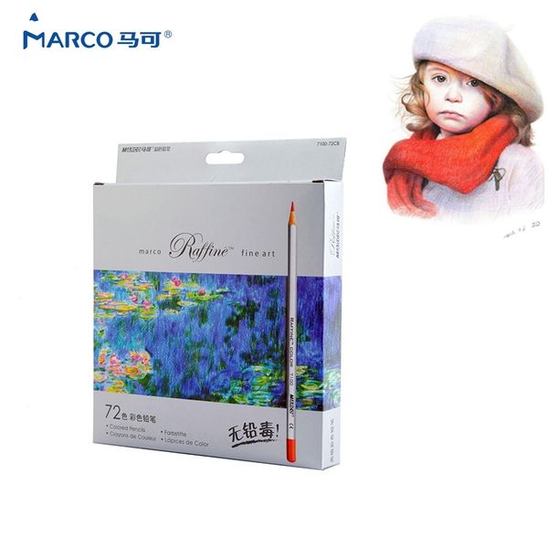 

marco fine art 72colors non-toxic color pencil lapis de cor professional drawing sketches colour pencil school supplies y200428