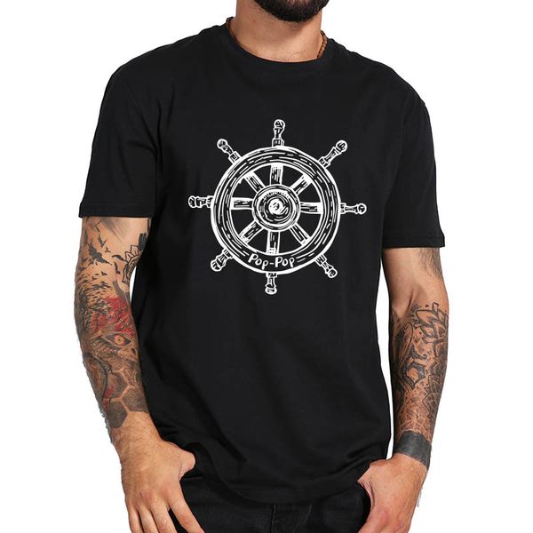 

pop pop captain marine steering wheel t shirt eu size streetwear summer crew neck tee sport hooded sweatshirt hoodie