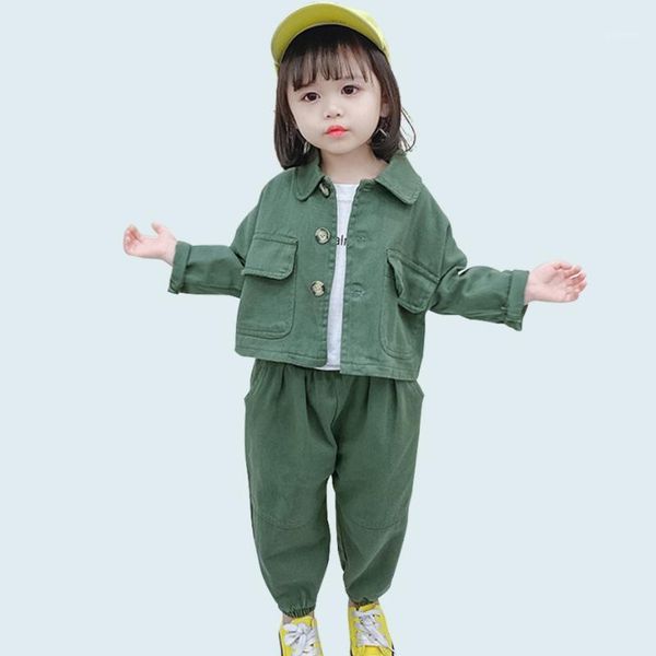 

baby girl clothes denim jacket + jeans costume for girls casual style clothes girl solid color kids clothing1, White